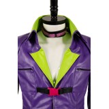 Joker Purple Leather Uniform Suit Cosplay Costume Halloween Carnival Outfit