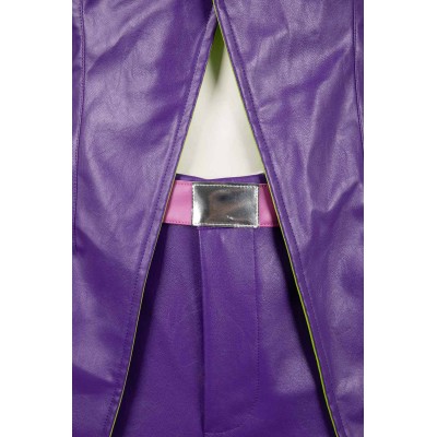 Joker Purple Leather Uniform Suit Cosplay Costume Halloween Carnival Outfit