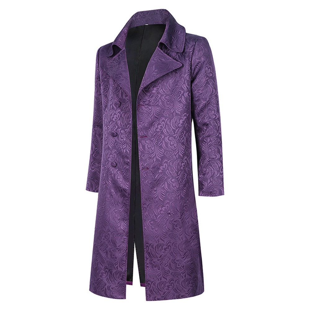 Joker Heath Ledger's Joker Purple Coat Cosplay Costume Halloween Carnival Outfit