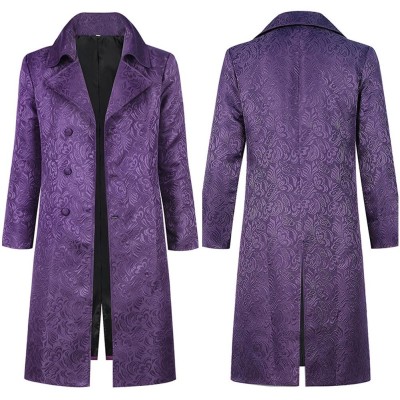 Joker Heath Ledger's Joker Purple Coat Cosplay Costume Halloween Carnival Outfit