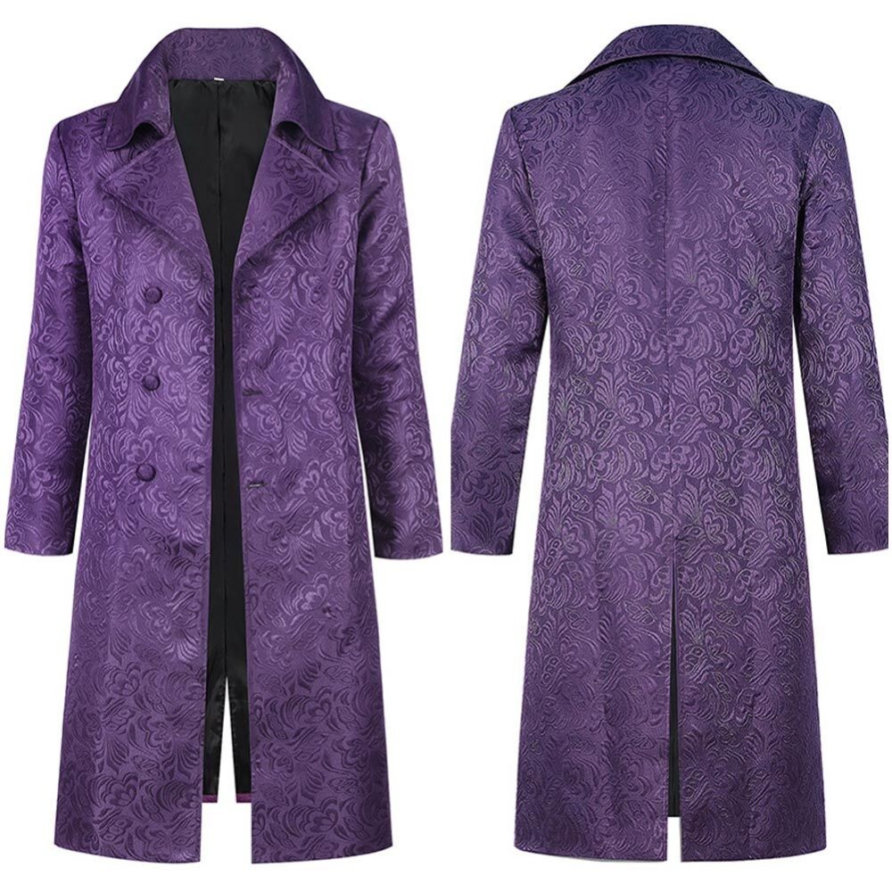 Joker Heath Ledger's Joker Purple Coat Cosplay Costume Halloween Carnival Outfit