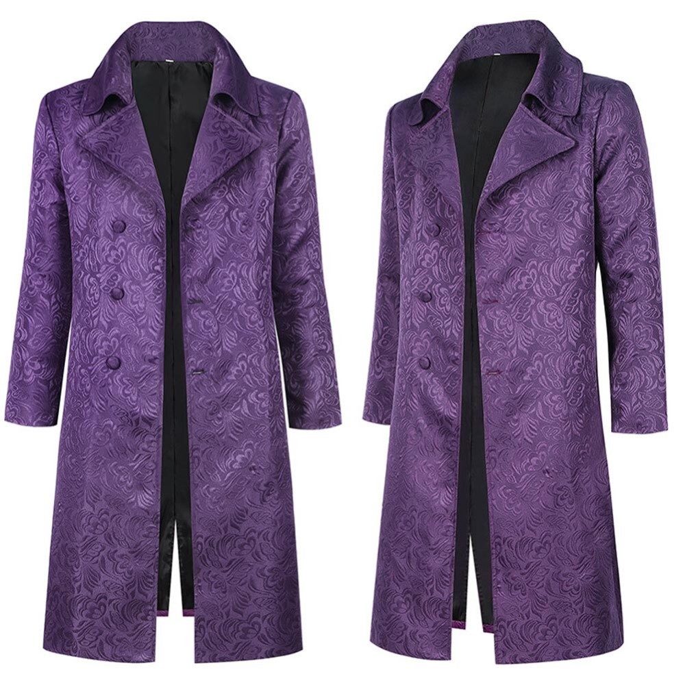Joker Heath Ledger's Joker Purple Coat Cosplay Costume Halloween Carnival Outfit
