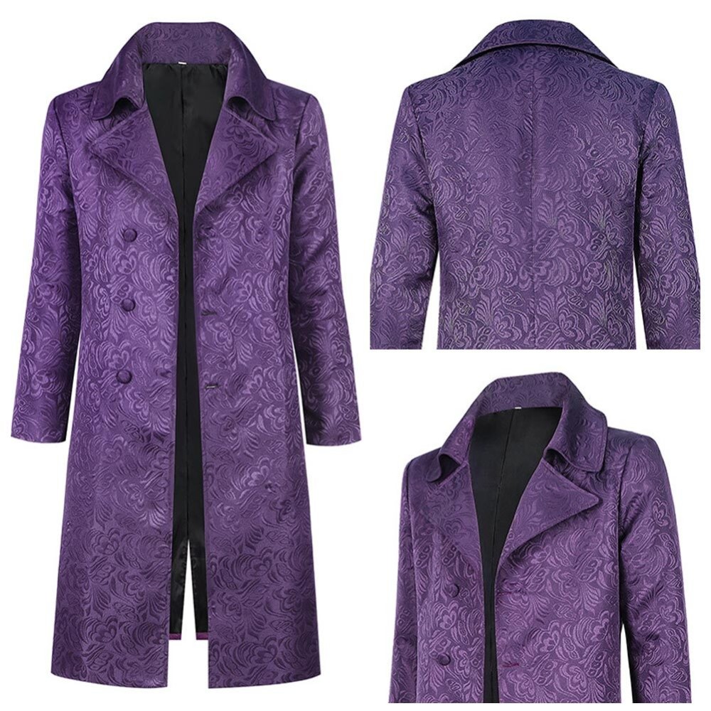 Joker Heath Ledger's Joker Purple Coat Cosplay Costume Halloween Carnival Outfit