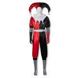 Joker Harry Quinn Red and Black Jumpsuit Unisex Cosplay Costume Halloween Carnival Outfit