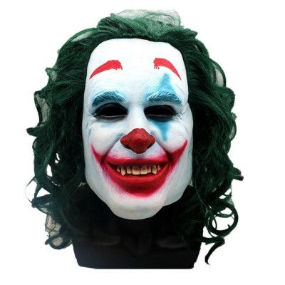 Joker Green Hair Mask Clown Full Face Props Cosplay Costume Halloween Carnival