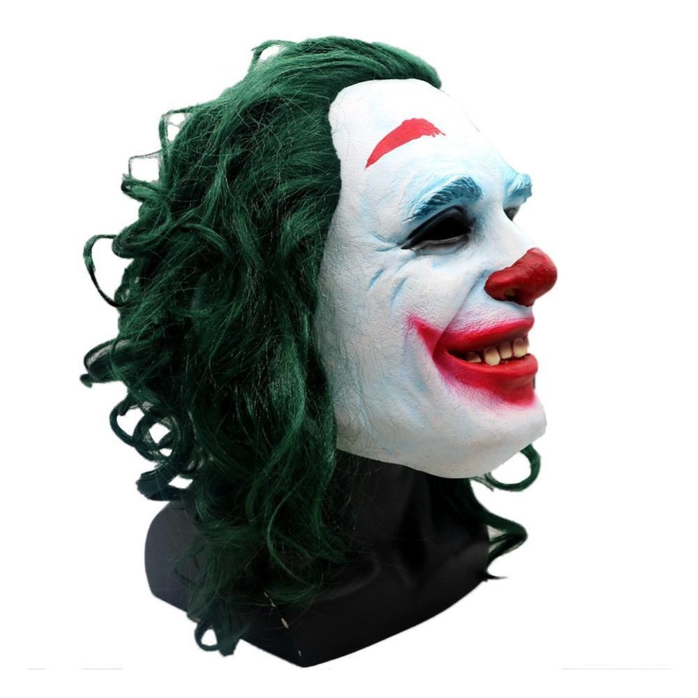 Joker Green Hair Mask Clown Full Face Props Cosplay Costume Halloween Carnival