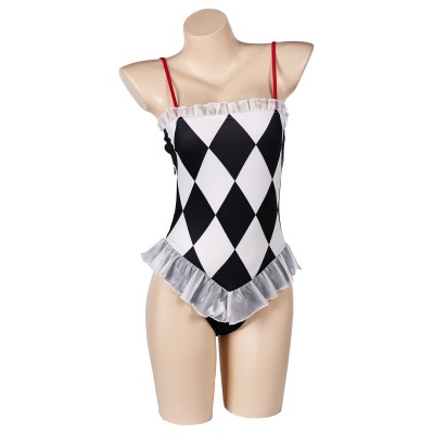 Joker: Folie à Deux Harley Quinn Plaid Swimsuit Suit Cosplay Costume Halloween Carnival Outfit