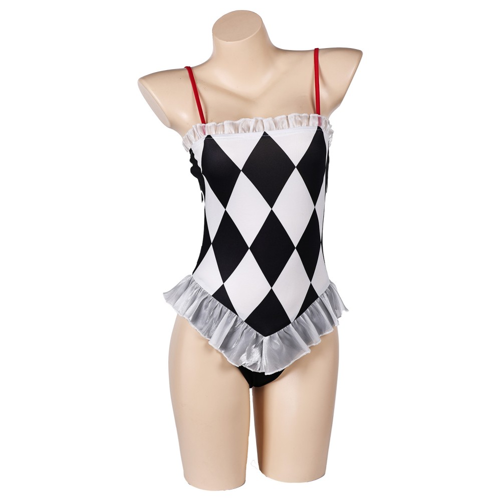 Joker: Folie à Deux Harley Quinn Plaid Swimsuit Suit Cosplay Costume Halloween Carnival Outfit
