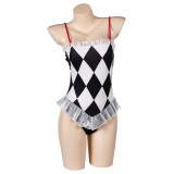 Joker: Folie à Deux Harley Quinn Plaid Swimsuit Suit Cosplay Costume Halloween Carnival Outfit