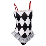 Joker: Folie à Deux Harley Quinn Plaid Swimsuit Suit Cosplay Costume Halloween Carnival Outfit