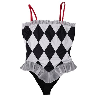 Joker: Folie à Deux Harley Quinn Plaid Swimsuit Suit Cosplay Costume Halloween Carnival Outfit