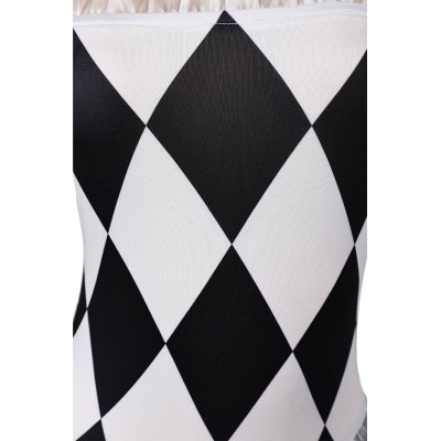 Joker: Folie à Deux Harley Quinn Plaid Swimsuit Suit Cosplay Costume Halloween Carnival Outfit