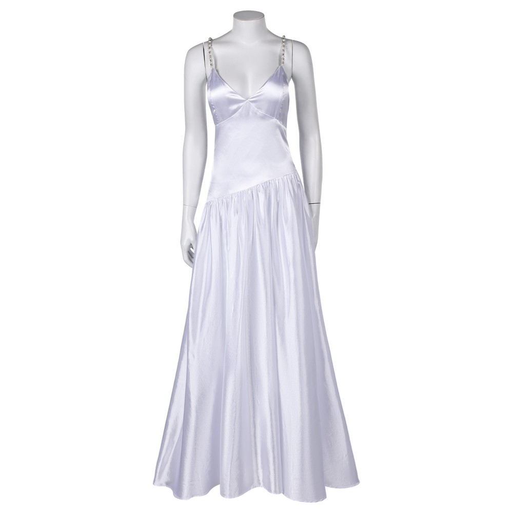 Joker: Folie à Deux(2024) Harley Quinn White Backless Dress Suit Cosplay Costume Halloween Carnival Outfit
