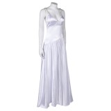 Joker: Folie à Deux(2024) Harley Quinn White Backless Dress Suit Cosplay Costume Halloween Carnival Outfit