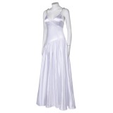 Joker: Folie à Deux(2024) Harley Quinn White Backless Dress Suit Cosplay Costume Halloween Carnival Outfit