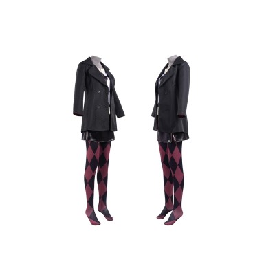 Joker: Folie à Deux(2024) Harley Quinn Black Suit Cosplay Costume Halloween Carnival Outfit