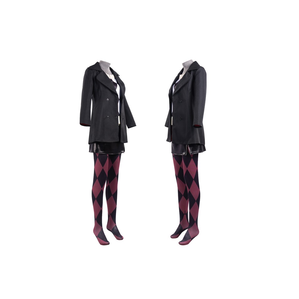 Joker: Folie à Deux(2024) Harley Quinn Black Suit Cosplay Costume Halloween Carnival Outfit