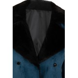 Joker: Folie à Deux (2024) Harley Quinn Women Blue Velvet Coat Suit Cosplay Costume Halloween Carnival Outfit