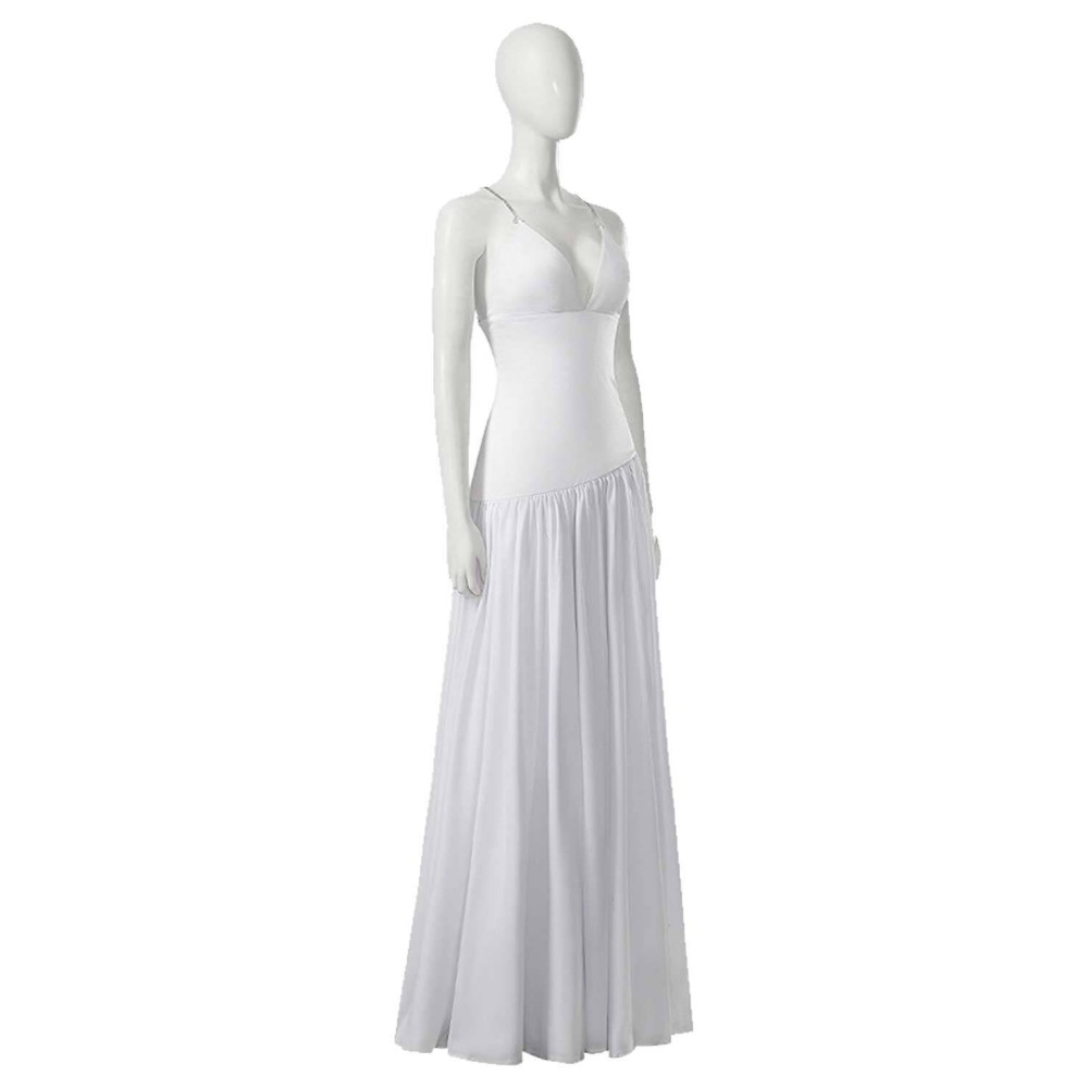 Joker: Folie à Deux (2024) Harley Quinn White Wedding Gown Long Dress Suit Cosplay Costume Halloween Carnival Outfit