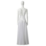 Joker: Folie à Deux (2024) Harley Quinn White Wedding Gown Long Dress Suit Cosplay Costume Halloween Carnival Outfit