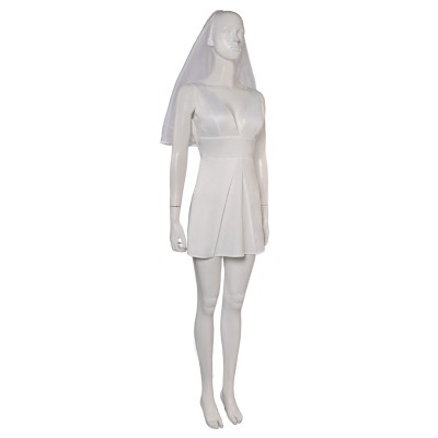 Joker: Folie à Deux (2024) Harley Quinn Wedding Dress With Veil Suit Cosplay Costume Halloween Carnival Outfit