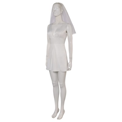 Joker: Folie à Deux (2024) Harley Quinn Wedding Dress With Veil Suit Cosplay Costume Halloween Carnival Outfit