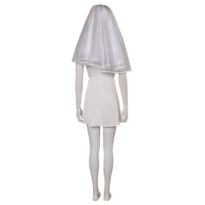 Joker: Folie à Deux (2024) Harley Quinn Wedding Dress With Veil Suit Cosplay Costume Halloween Carnival Outfit