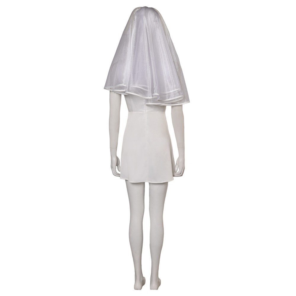 Joker: Folie à Deux (2024) Harley Quinn Wedding Dress With Veil Suit Cosplay Costume Halloween Carnival Outfit