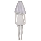 Joker: Folie à Deux (2024) Harley Quinn Wedding Dress With Veil Suit Cosplay Costume Halloween Carnival Outfit