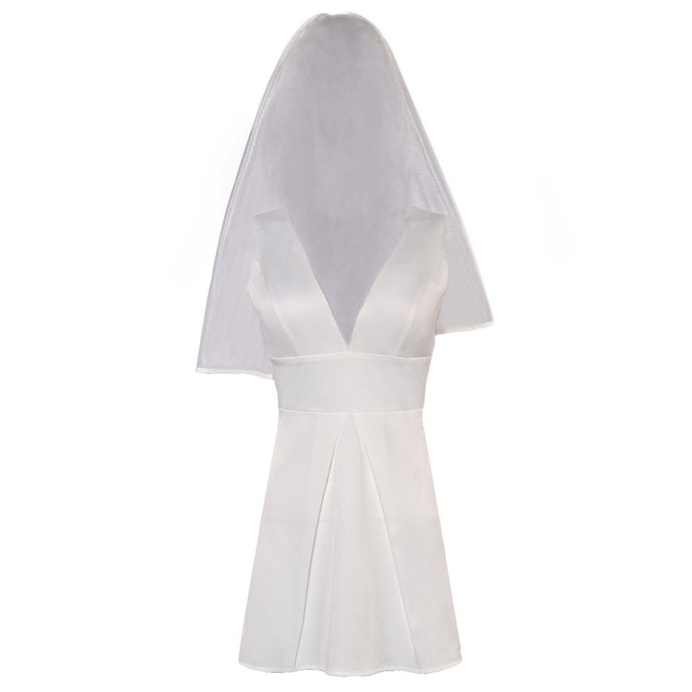 Joker: Folie à Deux (2024) Harley Quinn Wedding Dress With Veil Suit Cosplay Costume Halloween Carnival Outfit