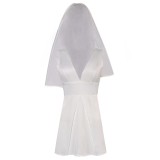 Joker: Folie à Deux (2024) Harley Quinn Wedding Dress With Veil Suit Cosplay Costume Halloween Carnival Outfit