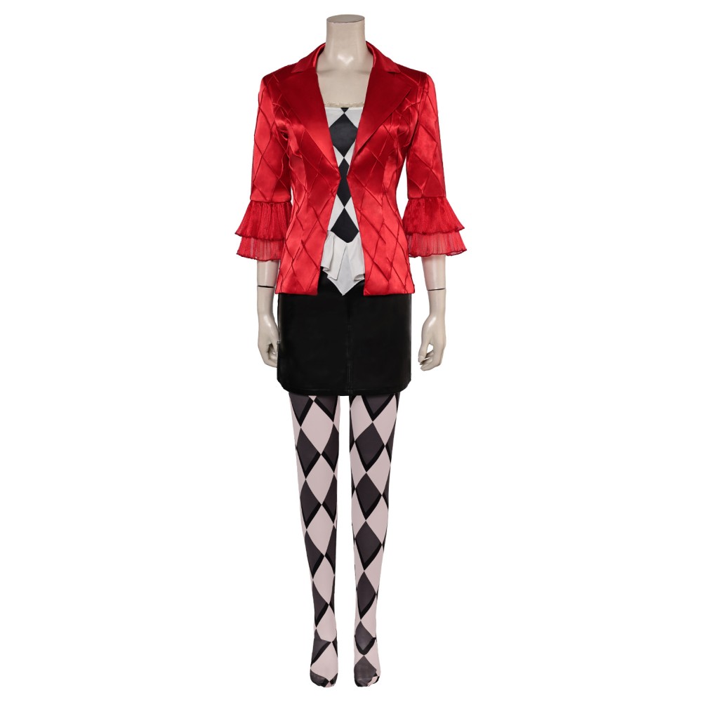 Joker: Folie à Deux (2024) Harley Quinn Red Suit Cosplay Costume Halloween Carnival Outfit
