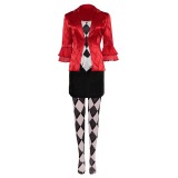 Joker: Folie à Deux (2024) Harley Quinn Red Suit Cosplay Costume Halloween Carnival Outfit