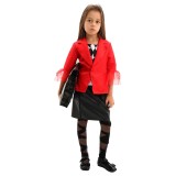 Joker: Folie à Deux (2024) Harley Quinn Kids Girls Red Suit Cosplay Costume Halloween Carnival Outfit