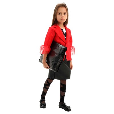 Joker: Folie à Deux (2024) Harley Quinn Kids Girls Red Suit Cosplay Costume Halloween Carnival Outfit