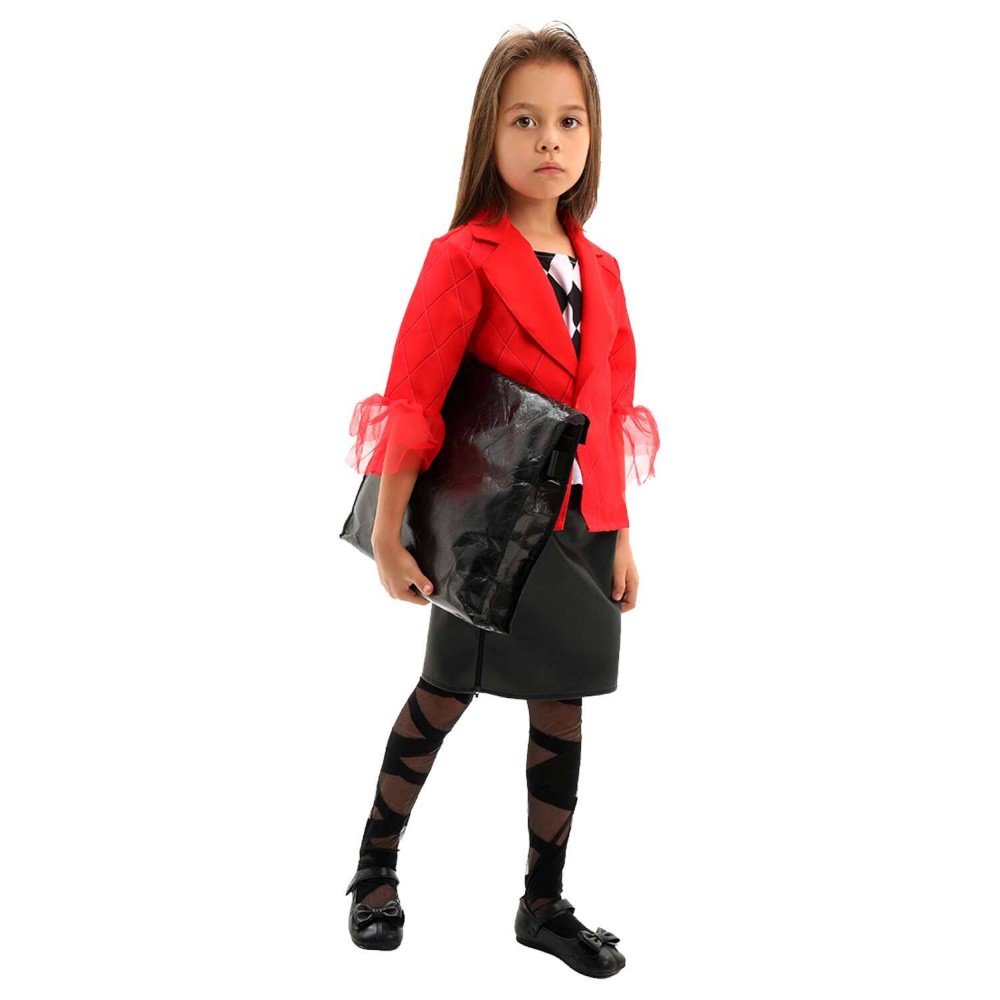 Joker: Folie à Deux (2024) Harley Quinn Kids Girls Red Suit Cosplay Costume Halloween Carnival Outfit