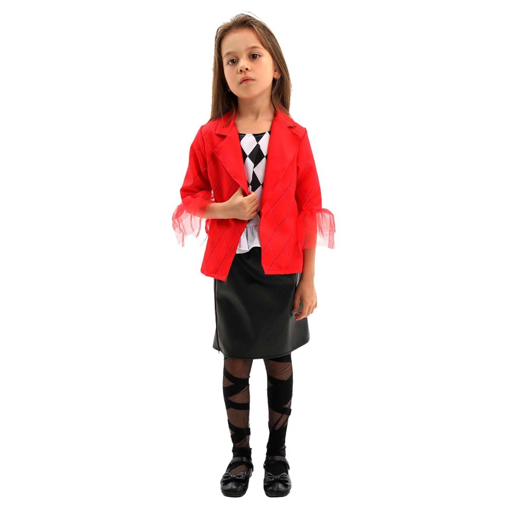 Joker: Folie à Deux (2024) Harley Quinn Kids Girls Red Suit Cosplay Costume Halloween Carnival Outfit