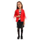Joker: Folie à Deux (2024) Harley Quinn Kids Girls Red Suit Cosplay Costume Halloween Carnival Outfit