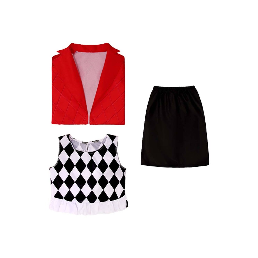 Joker: Folie à Deux (2024) Harley Quinn Kids Girls Red Suit Cosplay Costume Halloween Carnival Outfit