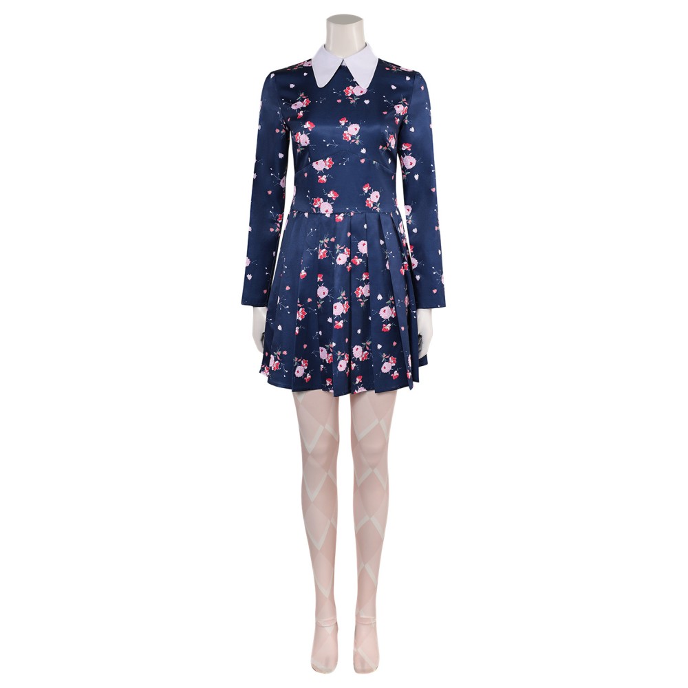 Joker: Folie à Deux (2024) Harley Quinn Floral Printed Dress Suit Cosplay Costume Halloween Carnival Outfit