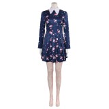 Joker: Folie à Deux (2024) Harley Quinn Floral Printed Dress Suit Cosplay Costume Halloween Carnival Outfit