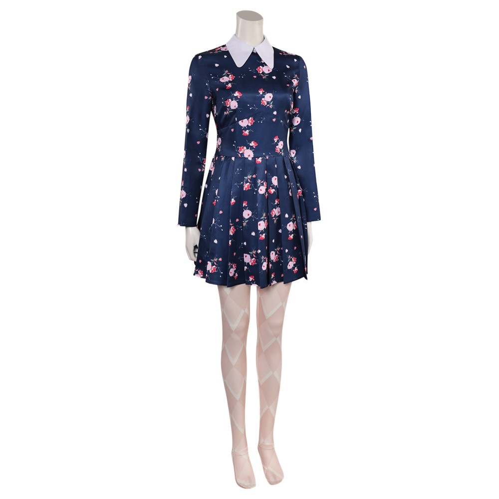 Joker: Folie à Deux (2024) Harley Quinn Floral Printed Dress Suit Cosplay Costume Halloween Carnival Outfit