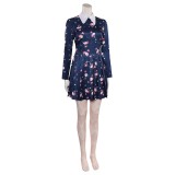 Joker: Folie à Deux (2024) Harley Quinn Floral Printed Dress Suit Cosplay Costume Halloween Carnival Outfit