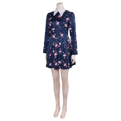 Joker: Folie à Deux (2024) Harley Quinn Floral Printed Dress Suit Cosplay Costume Halloween Carnival Outfit