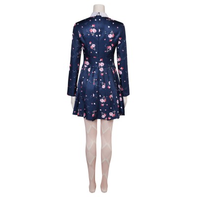Joker: Folie à Deux (2024) Harley Quinn Floral Printed Dress Suit Cosplay Costume Halloween Carnival Outfit