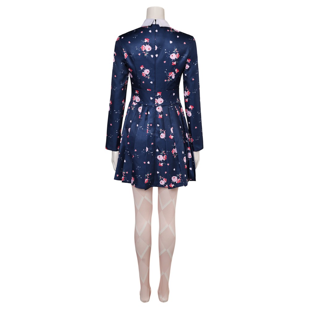 Joker: Folie à Deux (2024) Harley Quinn Floral Printed Dress Suit Cosplay Costume Halloween Carnival Outfit