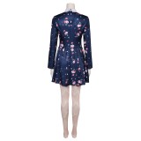 Joker: Folie à Deux (2024) Harley Quinn Floral Printed Dress Suit Cosplay Costume Halloween Carnival Outfit