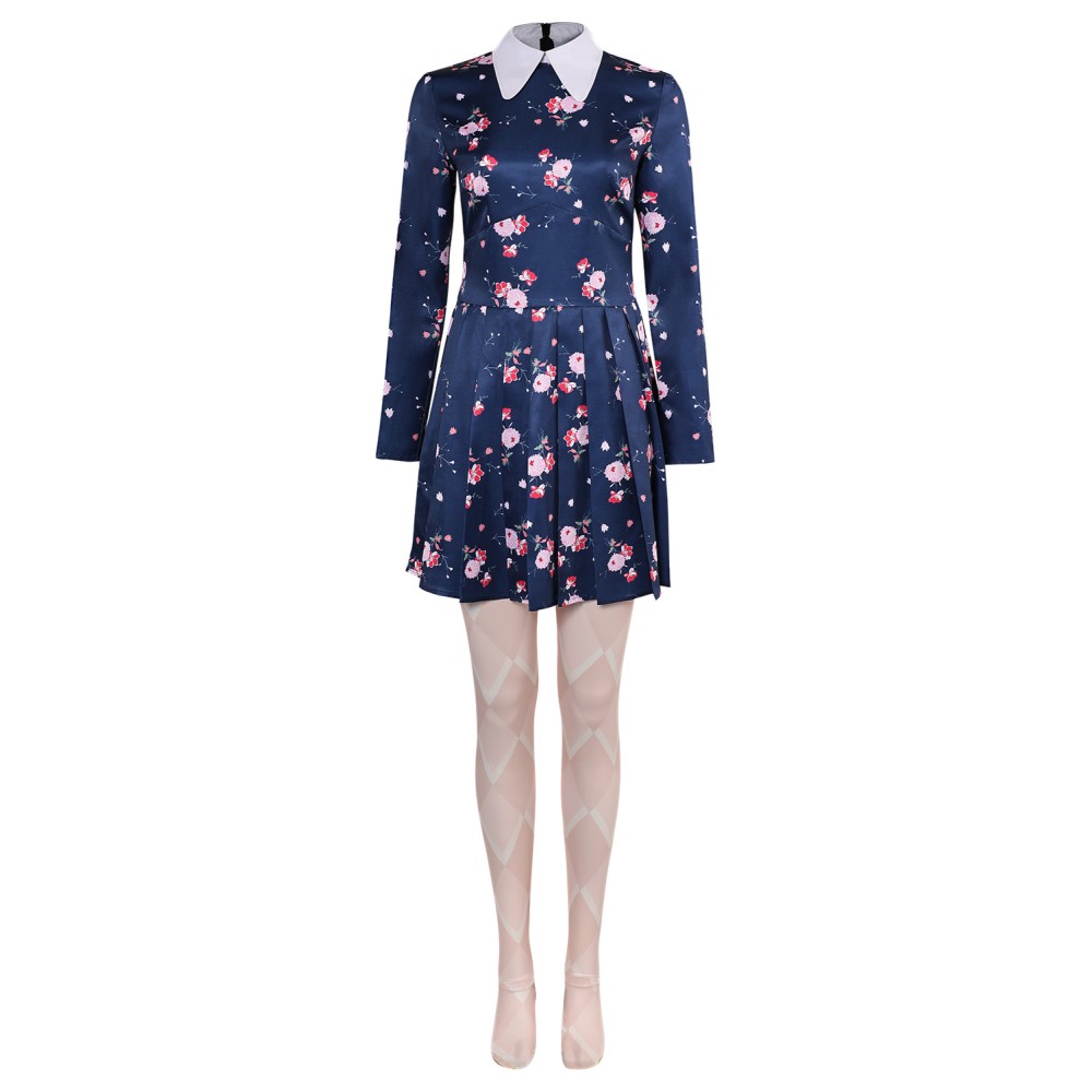 Joker: Folie à Deux (2024) Harley Quinn Floral Printed Dress Suit Cosplay Costume Halloween Carnival Outfit