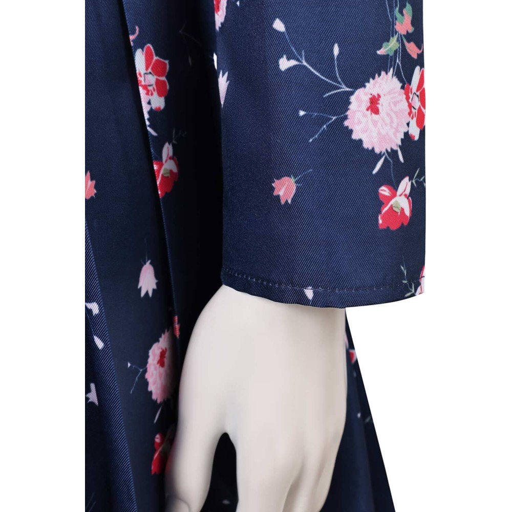 Joker: Folie à Deux (2024) Harley Quinn Floral Printed Dress Suit Cosplay Costume Halloween Carnival Outfit