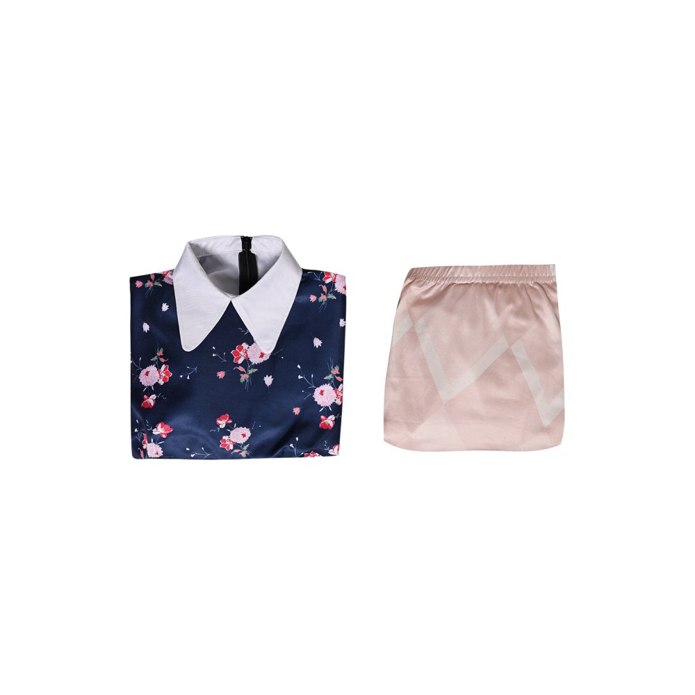 Joker: Folie à Deux (2024) Harley Quinn Floral Printed Dress Suit Cosplay Costume Halloween Carnival Outfit